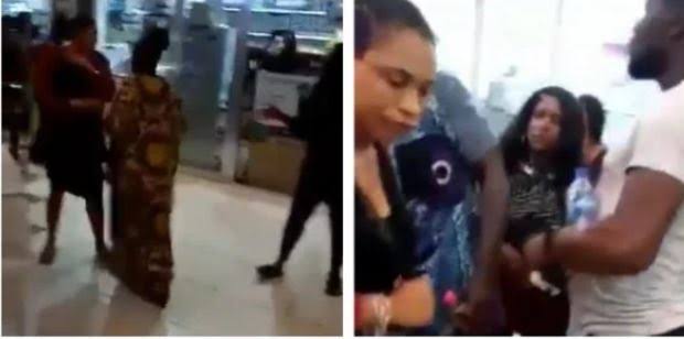 Image result for Nigerian lady confronts husband's side chick at Ikeja mall"