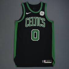 Love the celtic font, looks great. Jayson Tatum Boston Celtics 2019 Nba Playoffs Game Worn Black Statement Edition Jersey Nba Auctions