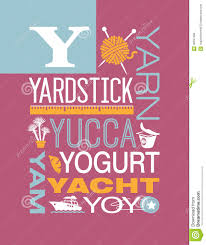 The letter y words with pictures are given here. Letter Y Words Typography Illustration Alphabet Poster Design Illustration 46597289 Megapixl