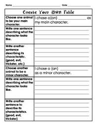 Create Your Own Fable Worksheet Fables Worksheets Fable Lessons Fables