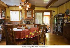 Merax dining table set kitchen dining table set for 4, wood table and chairs set (white & cherry). Old Wooden Table And Chairs In The Dining Room Of An Old Canadiana Cottage Style Residential Log Home Circa 1840 Quebec Canada This Image Is Property Released For Book Calendar Magazine Newspaper And Editorial Use Only Lupr0156 Imagebroker Com