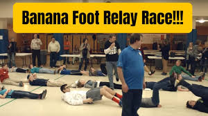 A sunset spectator relay race is coming to the crossfit games. Banana Foot Relay Race Funniest Youth Icebreaker Game Ever Youtube