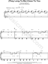 The Carpenters They Long To Be Close To You Sheet Music Easy Piano In C Major Download Print Sku Mn0074015