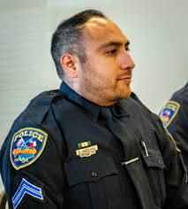 The City of Del Rio's Police Department held a Promotional Ceremony today,  January 6, 2020, to promote five different staff members. Pictured are  Corporal Gorge Mayorga, Corporal David Anguiano, Senior Officer Oscar