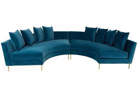 They will provide protection for your outdoor sectional furniture from uv rays, rain, bird droppings, dirt and debris. Sardinia Sectional In Como Cyan Velvet In 2021 Round Couch Round Sectional Round Sofa