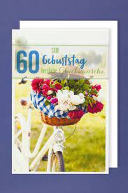 Maybe you would like to learn more about one of these? Feste Besondere Anlasse 60 Geburtstag Karte Grusskarte Fahrrad Blumen Banderole 16x11cm Mobel Wohnen