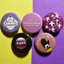 Asexuality Pinback Button Badges