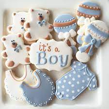 It S A Boy Baby Shower Decorated Sugar Cookies Baby Shower Cakes For Boys Baby Boy Cookies Baby Shower Cupcakes