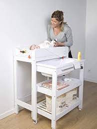 Wickelauflagen ( ist im ecken wenig gerissen. Childhome Wickelkommode Weiss Mit Badewanne Chttb Amazon De Baby