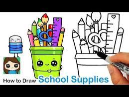 How To Draw A Cup Of Back To School Supplies Easy Youtube Cute Drawings Drawing Lessons For Kids Easy Doodles Drawings