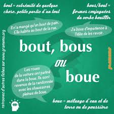 Bout Boue Bous Distinguer Les Homophones Gramemo Grammaire Francaise Regle De Francais Les Fruits En Francais