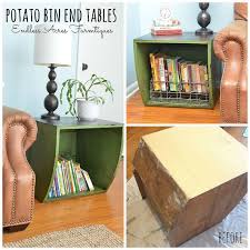Potato bin idea / refurbished vintage bread, onion, potato bin | diy. Diy Side Table Repurposed Potato Bins Idea Diy Side Table Repurposed Potato Bin Ideas Upcycled Furniture Before And After