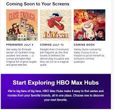 Warner brothers has ties with companies like studio ghibli and anime specialty services like. Hbo Max Is Sending Emails To Subscribers That Harley Quinn Is Coming To The Service Hbomax