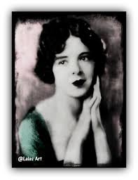 Vintage style art Colleen Moore Flapper girl American Actress and showgirl  1920s Silent Movie Art Deco Interior Design Home Decor Painting