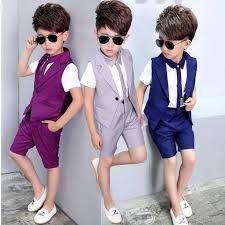 We should all know that the good taste is started from childhood; New Baby Boy Prom Suit 2 10years Old Kid Summer Vest Shirt Pants 3parts Fashion Show Child Clothes Set Purple Blue Gray G124 Children Clothes Set Kids Summer Suitsclothes Set Aliexpress