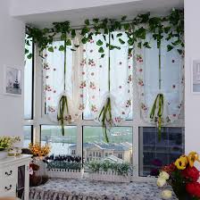strawberry gauze curtain roman shade