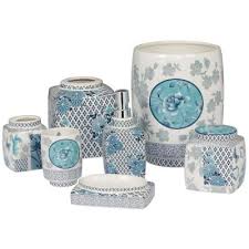 Blue and white bathroom accessories. Blue Bathroom Decor Bathroom Accessories The Home Depot