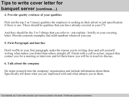 Banquet Server Cover Letter