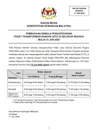 Makluman terkini waktu operasi buka dan tutup pusat transformasi bandar (utc) di seluruh negara. Waktu Operasi Utc Seluruh Negara Terkini