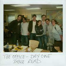 All home office furniture can be shipped to you at home. Day One Snapshot Taken At The First Table Read Of The Office Dundermifflin