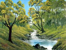 Yang di gambar lukisan itu adalah sebuah gunung himalaya. Lukisan Sungai Di Hutan Cikimm Com