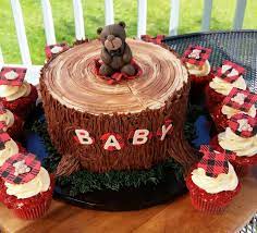 Lumberjack Baby Shower Cake And Cupcakes Lumberjack Baby Shower Cake Bear Baby Shower Cake Moose Baby Shower