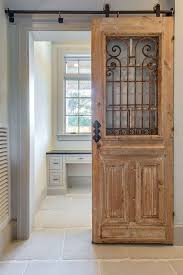 Antique Door Used As Sliding Door With Barn Door Hardware New Homes Interior Barn Doors Home