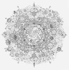 Michiyo Ihara Snowflakes 150 Be Mandala Pencil Drawing With Planets Spiritual Theme Nature Planet Drawing Pencil Drawings Snowflakes Drawing