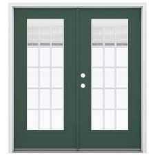 'custom wood doors jeld wen 382 mahogany door dark cherry finish clear ig glass'. Jeld Wen Tempered Blinds Between The Glass Evergreen Fiberglass Right Hand Inswing French Patio Door Common 72 In X 80 In Actual 71 5 In X 79 5625 In In The Patio Doors Department At Lowes Com