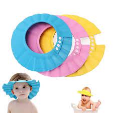 Auban shower cap disposable, 100 pcs bath caps large thick clear waterproof plastic elastic hair bath caps for women kids girls, travel spa, hotel and hair solon, home use…. Baby Shower Gap Shineus Adjustable Waterproof Bath Cap Visor Hat Shower Bath Protection Soft Cap For Children Baby Kids Set Of 3 Pink Blue Yellow Amazon De Beauty