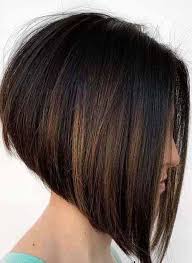 Thin angled bob with bangs no hair is missed at the back of this angled bob for thin hair. An Angled Bob Is A Forward Haircut That Is Shorter In The Back And Bit By Bit Advances To A Longer Len Angled Bob Haircuts Angled Bob Hairstyles Bob Hairstyles
