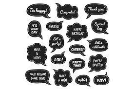 Party Props Photo Booth Comic Speech Bubbles With Funny Phrases For M By Yummybuum Thehungryjpeg Com