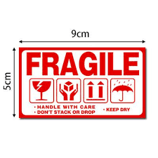 Design features a red background with white text. Fragile Sticker Up And Handle With Care Keep Dry Shipping Label 1000pcs 9cm X5cm Ebay Kartu Nama Bisnis Desain Logo Bisnis Kartu Nama