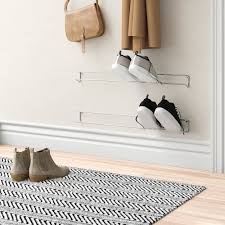 It is not only stock up your shoes nicely here is one of the cutest wall mounted shoe shelves on the list. Wall Mounted Shoe Rack Mercury Row Wall Mounted Shoe Rack Wall Shoe Storage Wall Shoe Rack