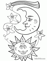 Printable moon and stars coloring page. Fantasy To Color In Sun And Moon Coloring Library