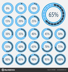 Pie Charts Infographics Set Circle Percentage Diagrams Web