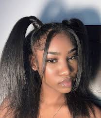 Want your straightened hairstyle to last? Lovely Pigtail Hairstyle Flat Iron Hair Styles Aesthetic Hair Natural Hair Styles Easy