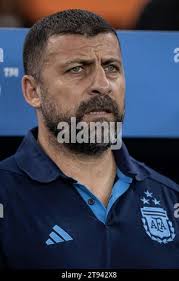 Argentina assistant coach Walter Samuel during the Finalissima 2022 match  at Wembley Stadium, London. Picture date: Wednesday June 1, 2022 Stock  Photo