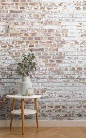 This white paint brick wallpaper marries stripped back elegance with industrial design. White Painted Brick Wallpaper Mural Hovia Uk Brick Wallpaper Mural Brick Wallpaper Faux Brick Walls