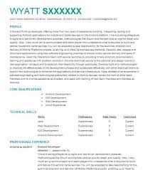 android developer resume example