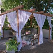 Hgtv On Instagram Add Privacy To Your Patio Balcony Or Pergola With This Breezy Diy Transform Inexpensiv Outdoor Curtains Outdoor Pergola Patio Curtains