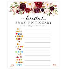How to play the game (and items needed). Bridal Emoji Pictionary Shop Printable Bridal Shower Games Ohhappyprintables