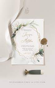 Cleo Geometric Wedding Invitation Template Boho Wedding Invite Template In 2021 Geometric Wedding Invitation Wedding Invitation Templates Wedding Invitations Boho