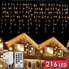 216 led lichterkette 5 5m eiszapfen lichter mit eu stecker 8 leuchtmodi dimmbar eisregen lichtervorhang mit remot led lichterkette lichterkette lichtvorhang