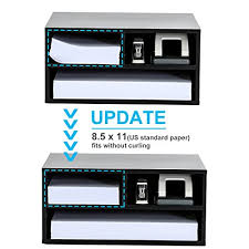 Height adjustable standing desk converter/riser. Fitueyes Printer Stands With 3 Storage Compartments Large Desktop Paper Organizer For Home Office 2 Tier Printer Riser Black 18 5 L X 15 7 W X 8 9 H Do204701wb Pricepulse