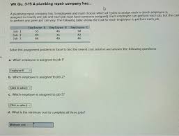 Calculate the size and extent of the pipe needed, as well as the cost of installing metal or plastic piping. Solved Wk Qu 3 15 A Plumbing Repair Company Has A Plu Chegg Com