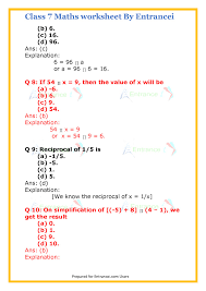 Try to remember, you always have to care for your child with amazing care, compassion and affection to be able to help him. Cbse Class 7 Maths Worksheet For Chapter 1 Integers