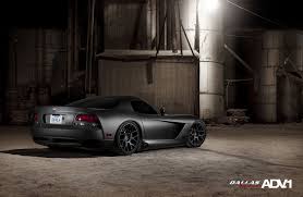 Sinister Matte Black Dodge Viper With A Low Stance And Adv1 Rims Dodge Viper Dodge Car
