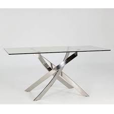 Check spelling or type a new query. Glass Dining Table With Chrome Base Seats 6 Vida Living Kalmar Furniture123