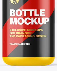 Matte Bottle W Closed Pump Mockup In Bottle Mockups On Yellow Images Object Mockups